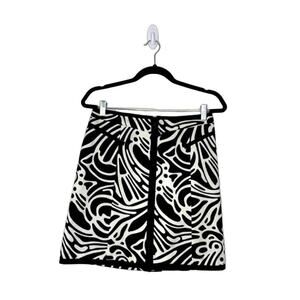 Etcetera Black Patterned Pencil Skirt with Zipper Detail 2